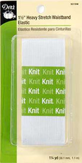 Dritz White Heavy Stretch Waistband Elastic 1-1/2in x 1-1/4yds